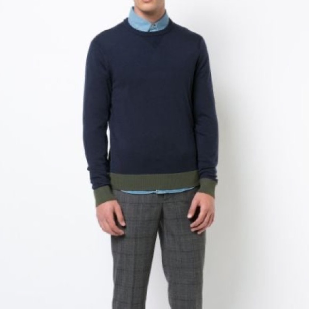 Michael Bastian Crew Neck Sweater Blue/Green Sz SM